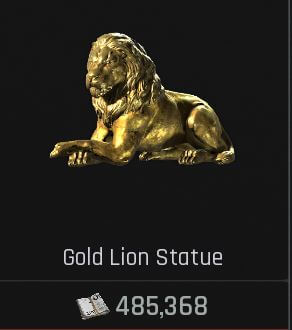 Gold Lion Statue