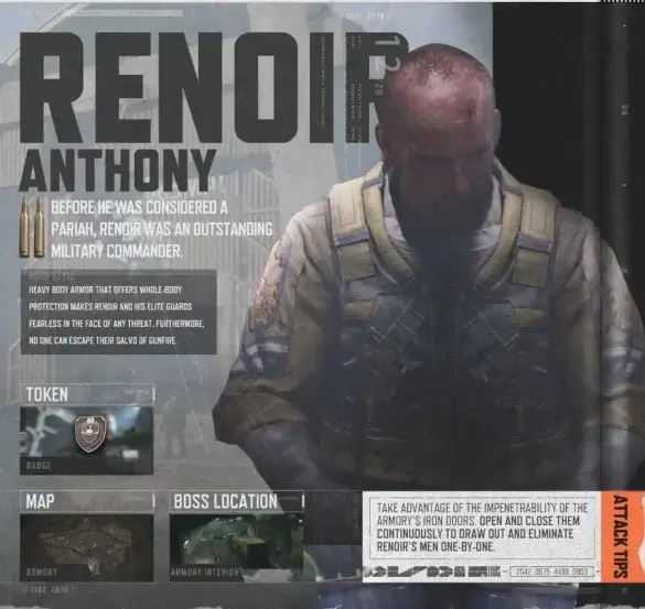 Renoir Boss of Armory Map