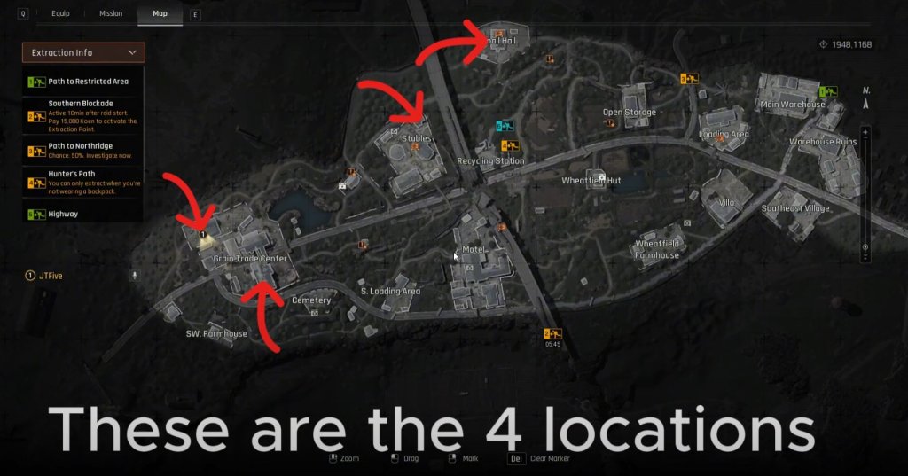 4 Locations with document boxes spawn In Farm