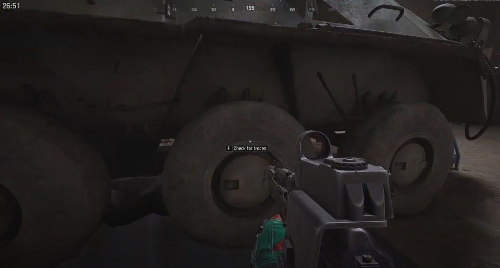 Examine the battle traces at the Armory Garage