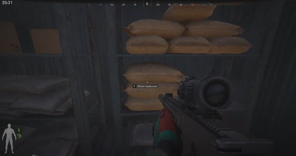 Obtain explosives from the Parking Lot Store
