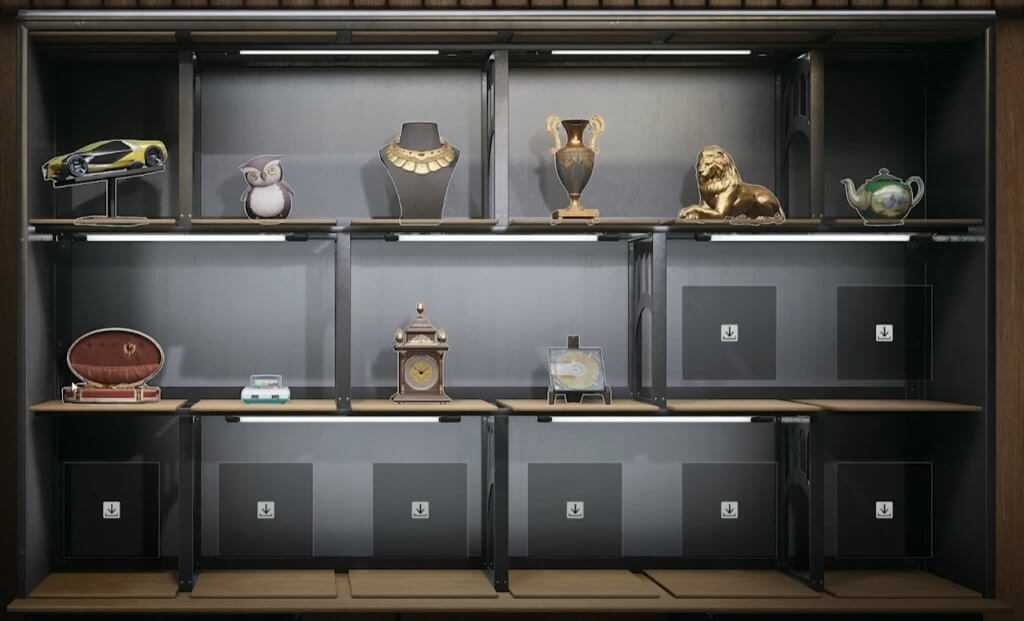 Trophy Room With Red Items