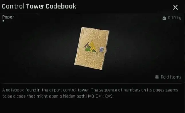 Control Tower Codebook