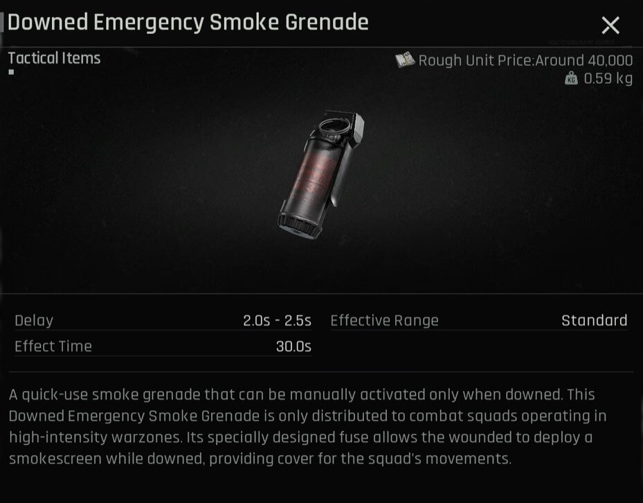 Downed Emergency Smoke Grenade